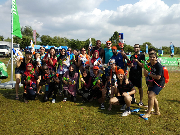  
You can enjoy fun activities in the summer in Korea, like a water gun fight.